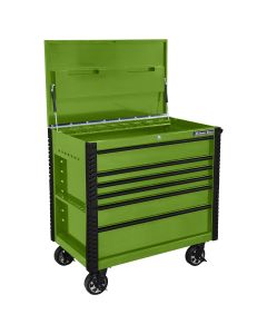 EXTEX4106TCGNBK image(0) - 41 in. 6-Drawer Tool Cart w/Bumpers, Lime Green w/