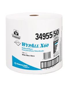 KIM34955 image(0) - WYPALL X60 WIPERS WHITE JUMBO ROLL KREW 500