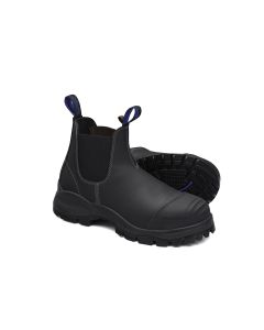 BLU990-085 image(0) - Steel Toe Slip-On Elastic Side Boots w/ Kick Guard, Black