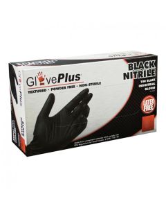 XXL GlovePlus P/F Txtred BLACK Nitrile Gloves