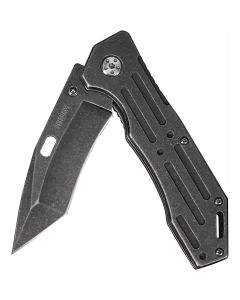 KER1302BWX - Kershaw Lifter (1302BW); Tactical Tanto Pocket Knife with 3.5 Inch 4Cr14 Steel Blackwashed Blade with Stainless Steel Blackwash Handle, SpeedSafe Assisted Opening and Deep-Carry Pocketclip; 3.2 OZ.