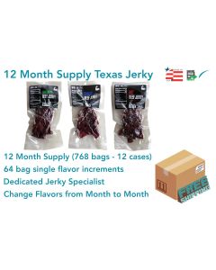 CRITEXBUY12 image(0) - 12mo qty of TEXAS JERKY (Flavors of Choice)