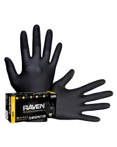 SAS66518 - Raven Black 6mil PF Nitrile Gloves, Large (pk of 100)