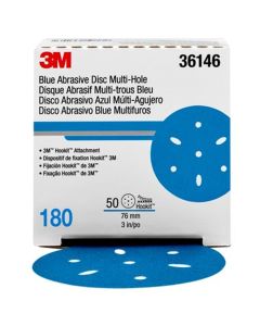 MMM36146 image(0) - 3M Hookit Blue Abrasive Disc Multihole 36146 (4PK)