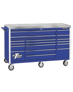 EXTEX7217RCBL image(0) - 72 in. 17-Drawer Triple Bank Roller Cabinet, Blue