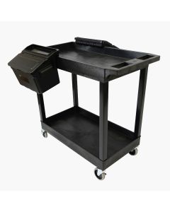 LUXEC11-B-OUTRIG image(0) - Luxor Two Shelf Cart with Outrigger Bins