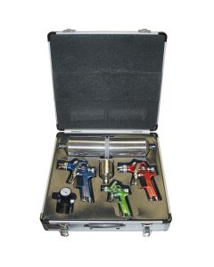 TIT19221 image(0) - 4 Pc. Hvlp Spray Gun Kit W/Aluminum Case