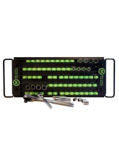 MTSLASTRAYMBG image(0) - 5 Row Lock-a-Socket Tray in Matte Black/Green Post