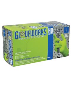 AMXGWGN48100 image(0) - Gloveworks HD Green Nitrile Diamond Grip X-Large
