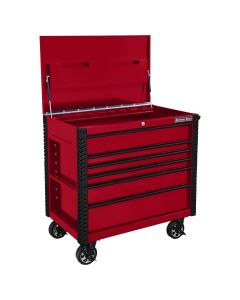 EXTEX4106TCRDBK image(0) - 41 in. 6-Drawer Tool Cart w/Bumpers, Red w/Black-D