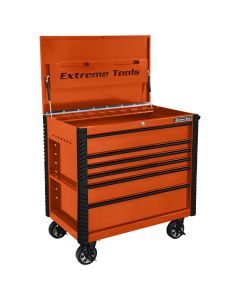 EXTEX4106TCORBK - 41 in. 6-Drawer Tool Cart w/Bumpers, Orange w/Blac