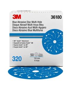 MMM36180 image(0) - 3M Hookit Blue Abrasive Disc Multihole 36180 (4PK)