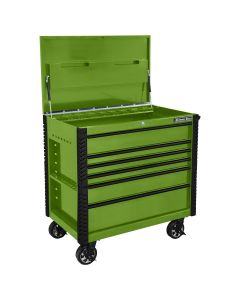 EXTEX4106TCGNBK - 41 in. 6-Drawer Tool Cart w/Bumpers, Lime Green w/