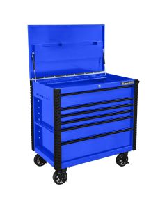 EXTEX4106TCBLBK image(0) - 41 in. 6-Drawer Tool Cart w/Bumpers, Blue w/Black-