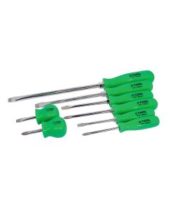 KTI19900 image(0) - 8-Piece Screwdriver Set with Green Square Handles