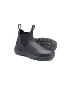 BLU179-095 image(0) - Steel Toe Slip-On Elastic Side Boots w/ Kick Guard, Black