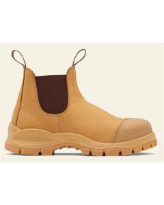 BLU989-090 image(0) - Blundstone 989 Steel Toe Elastic Side Slip-on Boots, Water Resistant, Bump Cap, Wheat