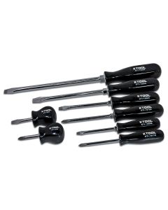 8-Piece Black Phillips and Slotted Screwdriver Set